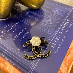 CC Camellia and Bow Brooch B2